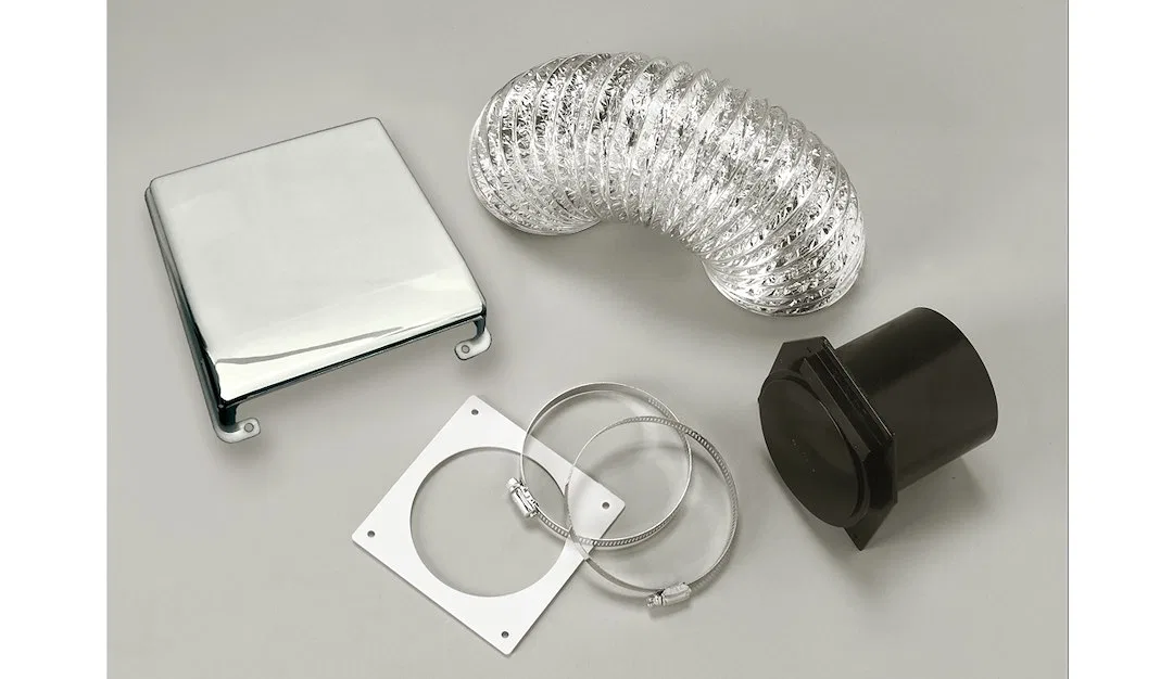 VID403AC – WESTLAND Clothes Washer/ Dryer Vent Installation Kit, For Use With Splendide DV6500X Clothes Dryer Chrome ...